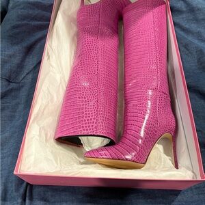 Paris Texas Crocodile-Embossed Knee-High Boots